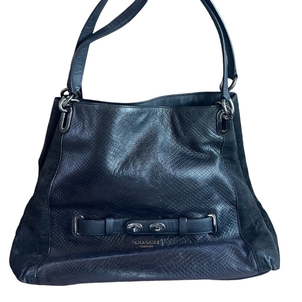 Coach Black Textured Shoulder Bag